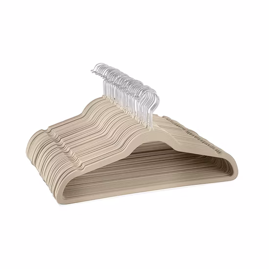 Chinese Supplier Wood Hangers, Basic Cloth Hangers Suit Hangers with Non Slip Bar, Smooth 360 Swivel Hook Supermarket Hanger